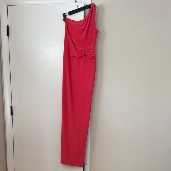 CLUB L LONDON pink Ruched Panel One Shoulder Maxi Dress - Picture 2 of 10